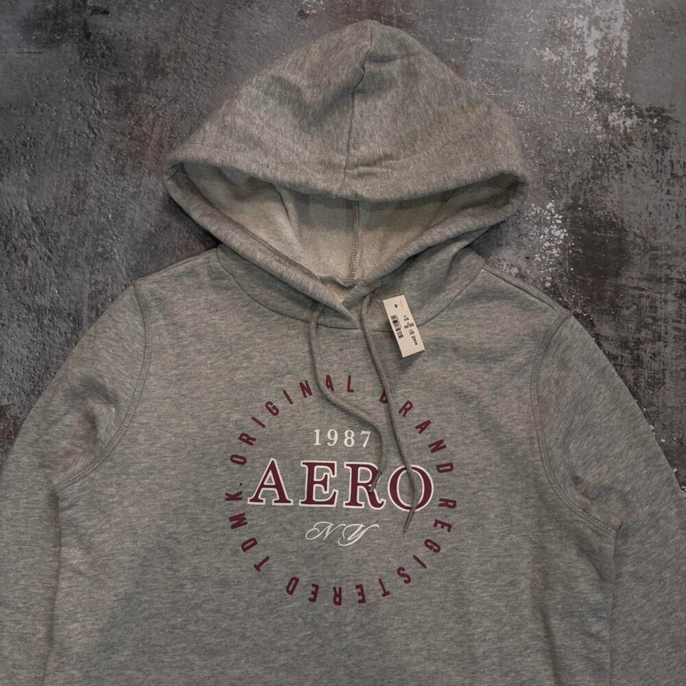 Grey Aeropostale Logo Hoodie Size Small